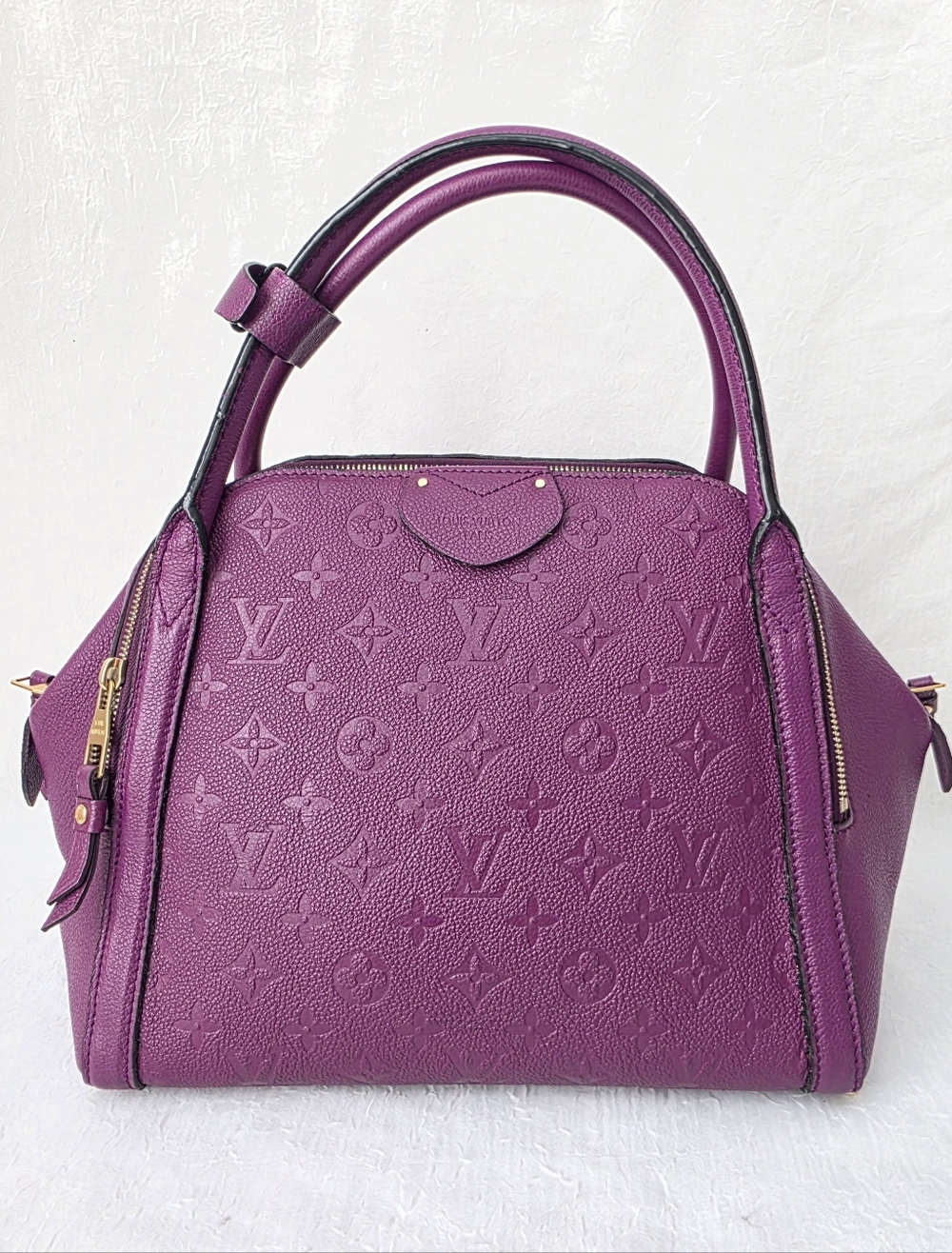 Auth Louis Vuitton Monogram Empreinte Marais MM Satchel Bag
